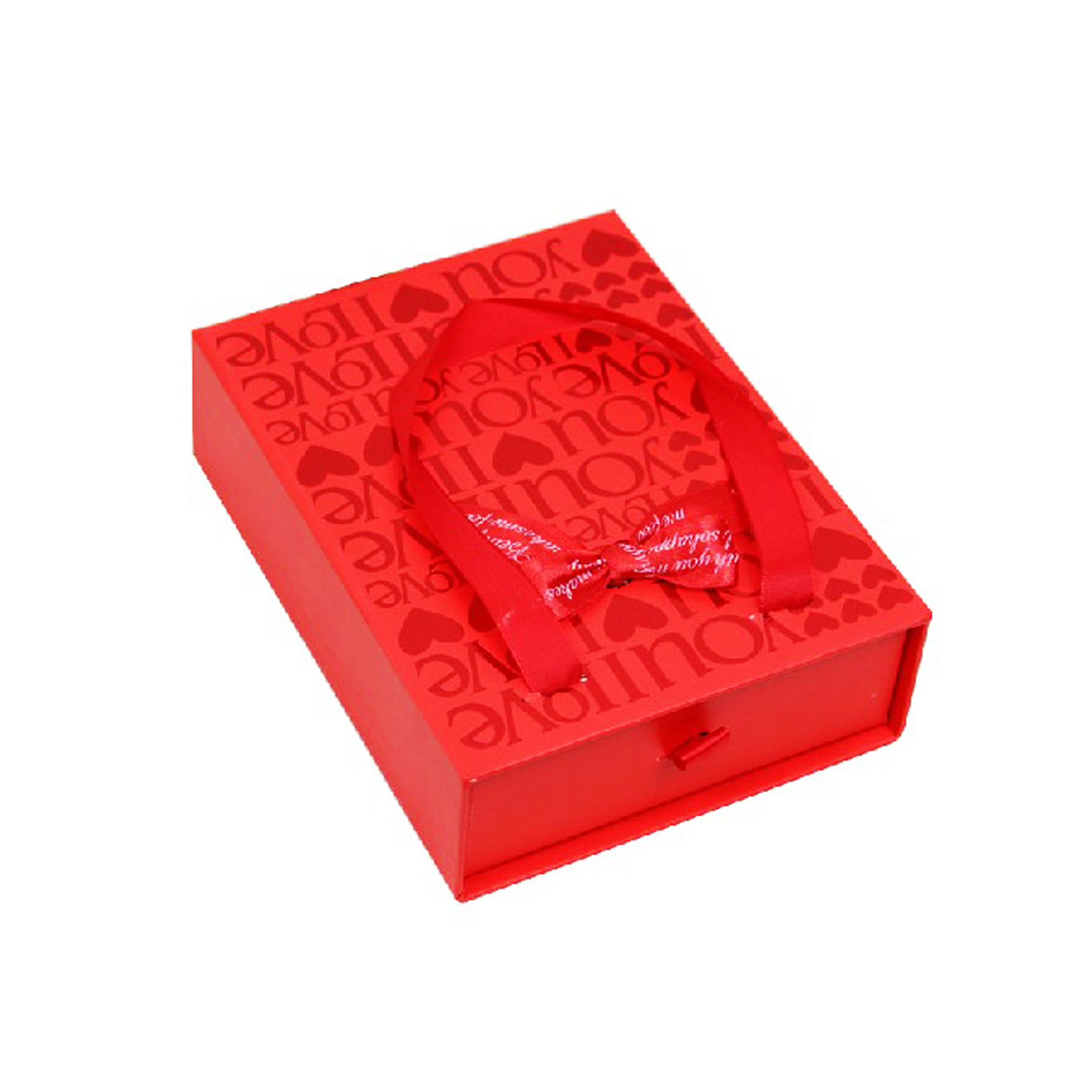 Red Wedding Gift Drawer Box With Handles