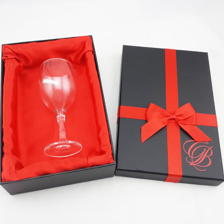 Red Satin Wine Glasses Box