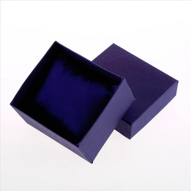 Solid Dark Blue Color Mens Watch Box Personalized