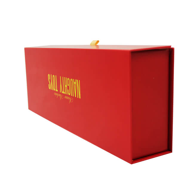 Red Color Gold Glitter Gift Box with Magnet Closure