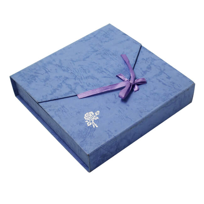 Fancy Paper Silver Logo Jewelry Gift Boxes