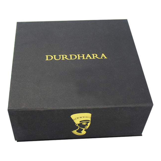 Matte Black Cardboard Cosmetic Packaging With Tray