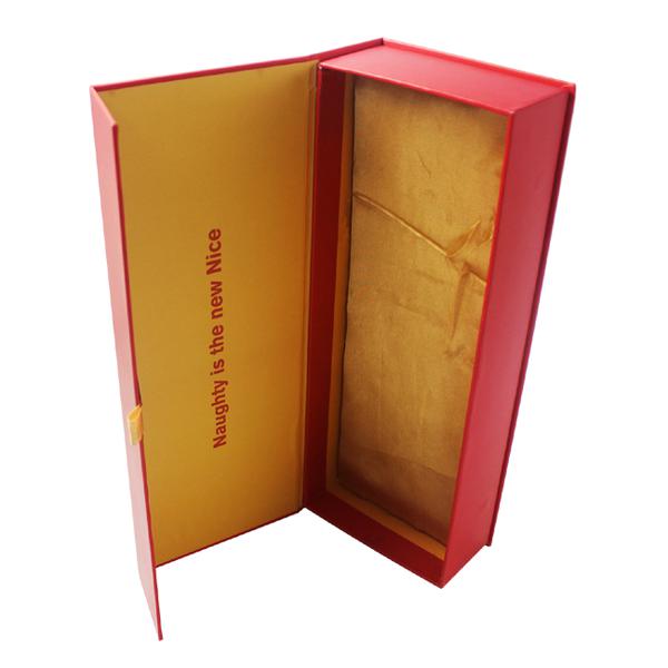 Red Paper Wine Box With Tray, Gift Wine Box With Logo