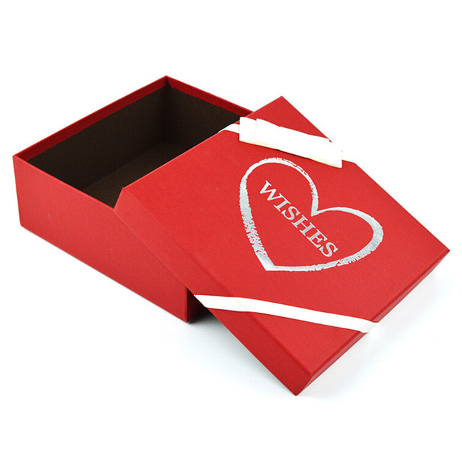 Base & Lid Red Cardboard Gift Box For Cups