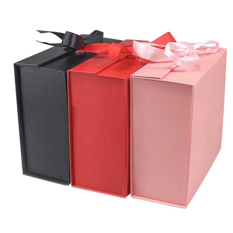 Custom logo wholesale foldable magnet packaging boxes with ribbon Magnetic gift box