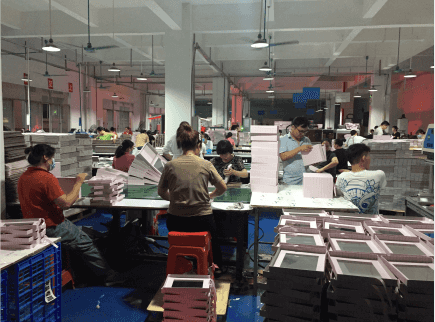 Cosmetics gift boxes production in Huaisheng factory workshop