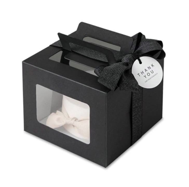 Hot selling cake boxes with ribbon wholesale foldable cake boxes